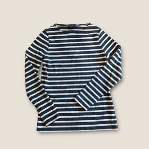 Saint James l'Atelier Breton Blue Stripe Women’s Long Sleeve Shirt. Size 4